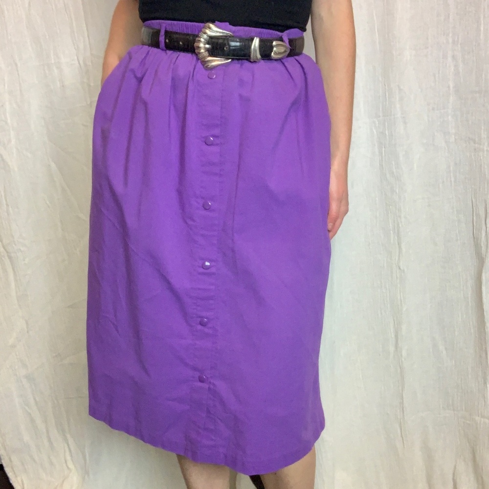 Vintage 80s Midi Purple Skirt